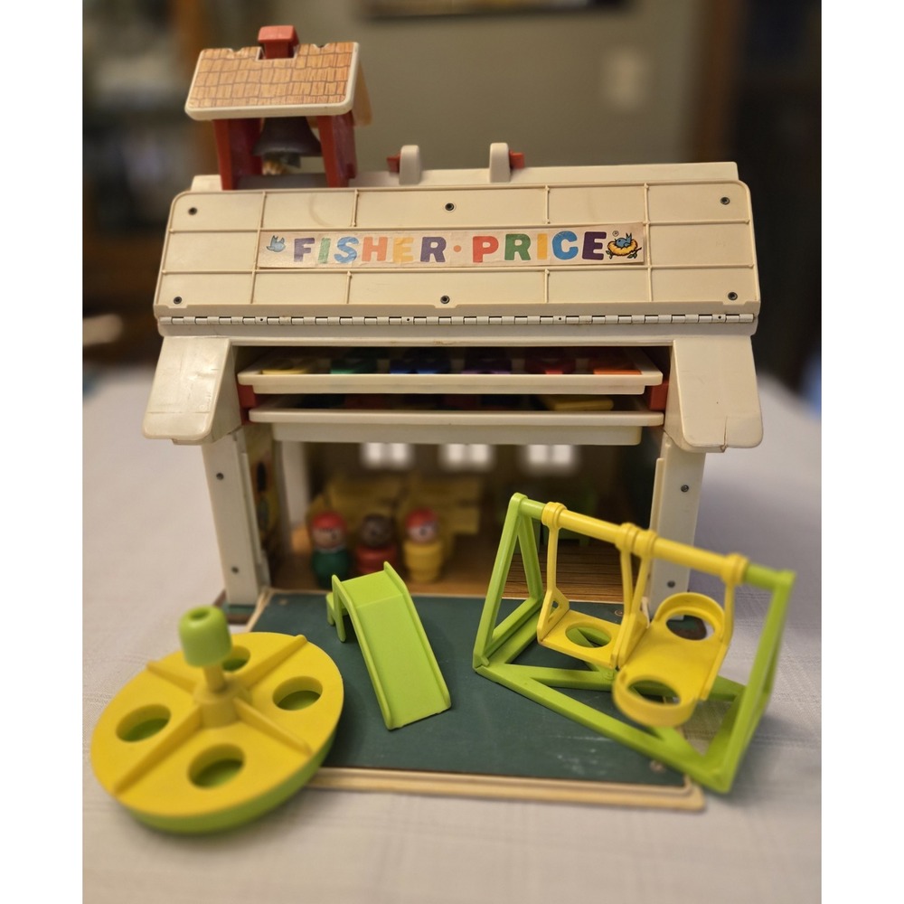 Vtg Fisher Price Little People 923 Family School House Nursery Play Wood *READ - Picture 3 of 12